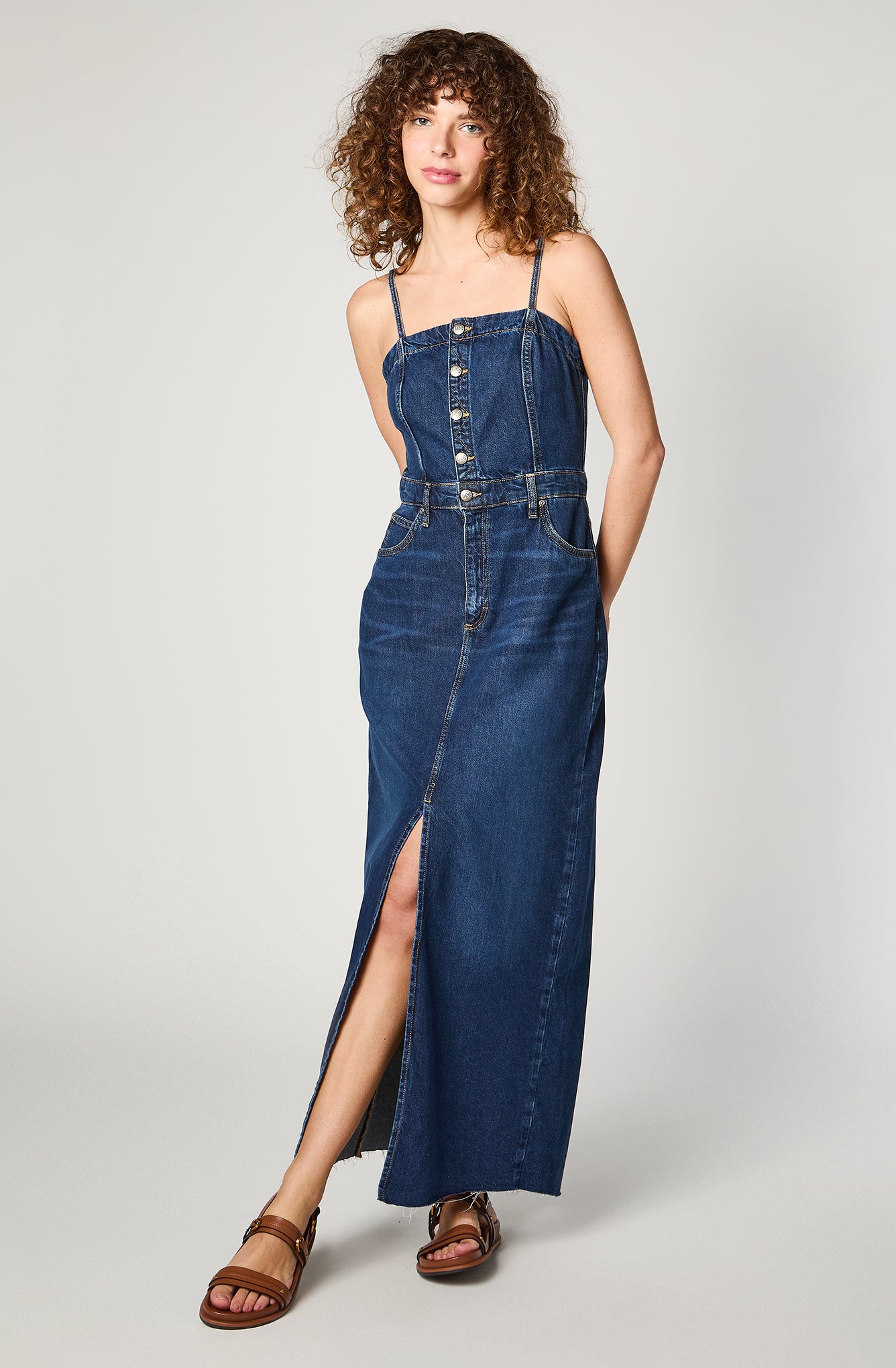 Vestido Mujer Denim Maxidress Azul