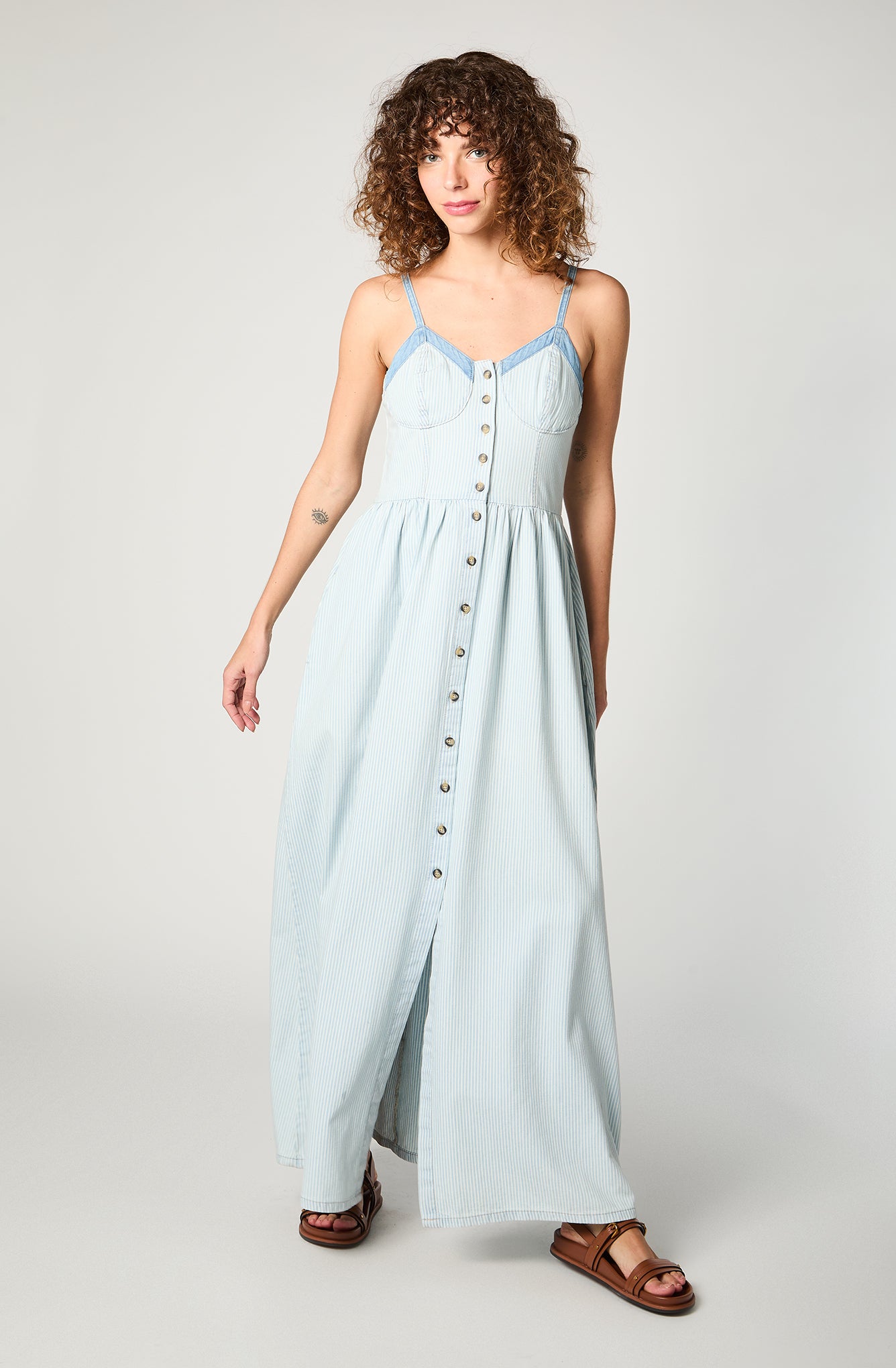 Vestido Mujer Denim Celeste