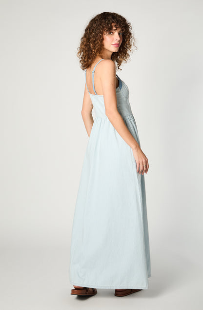 Vestido Mujer Denim Celeste