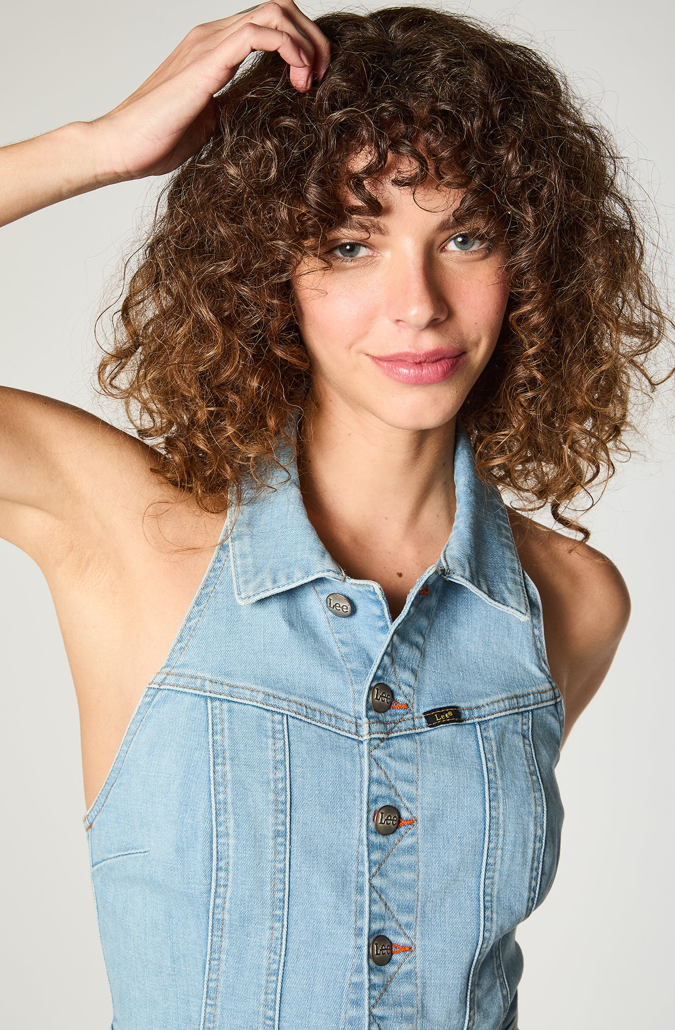 Chaqueta Mujer Double Halter Celeste Oscuro
