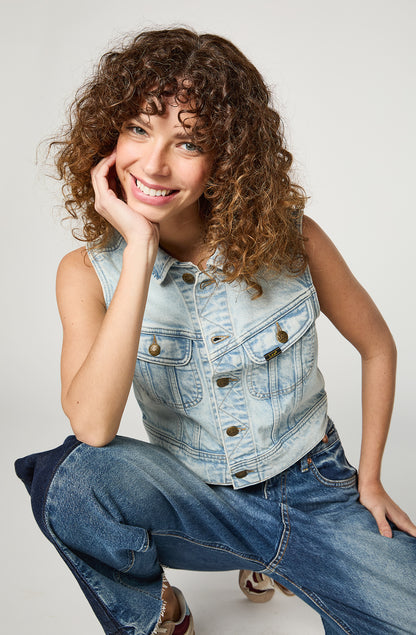 Chaqueta Mujer Crop Pride Celeste