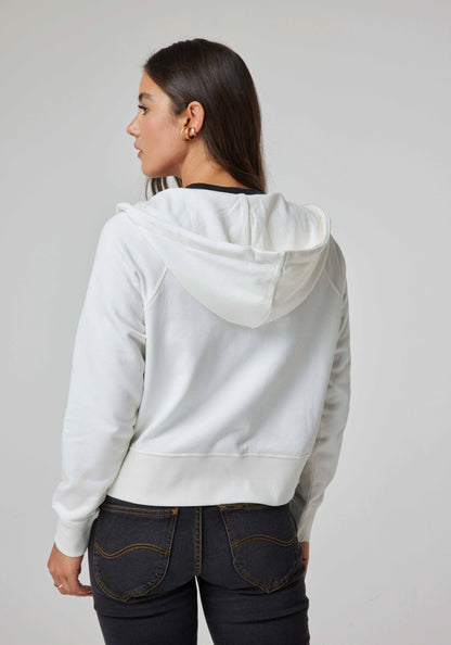 Polerón Mujer Full Zipper Ecru