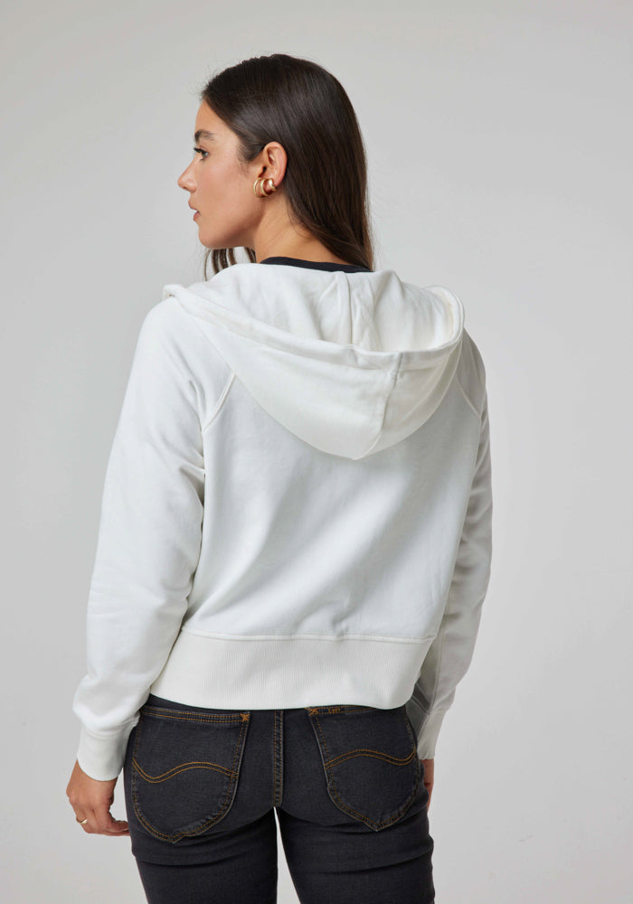Polerón Mujer Full Zipper Ecru