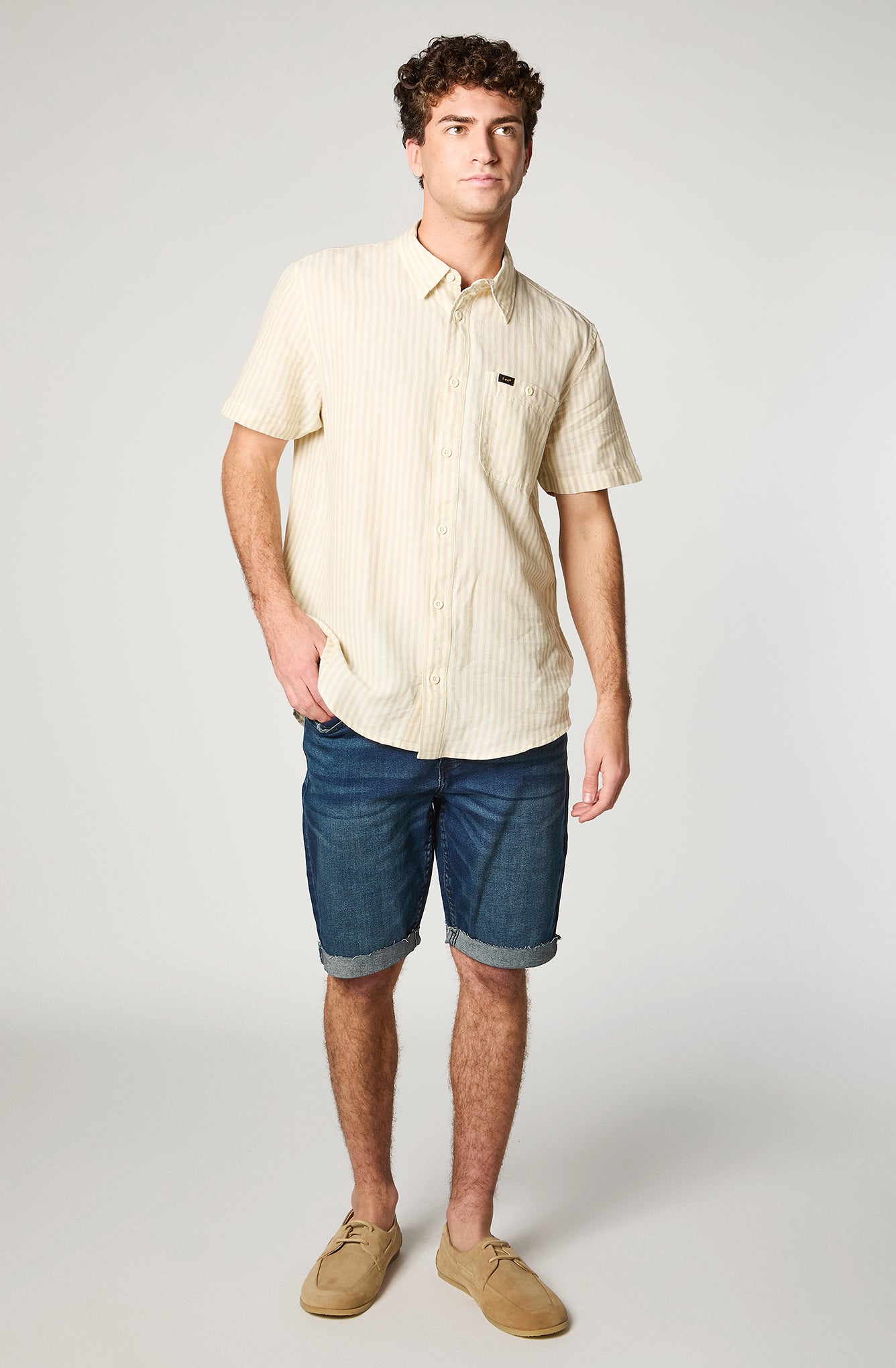Camisa Hombre Short Leme Azul