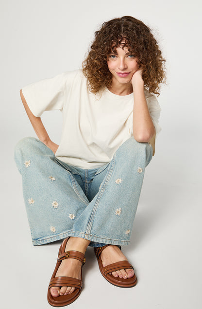 Jeans Mujer Flare Celeste