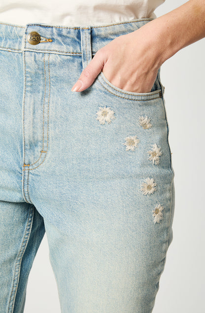 Jeans Mujer Flare Celeste