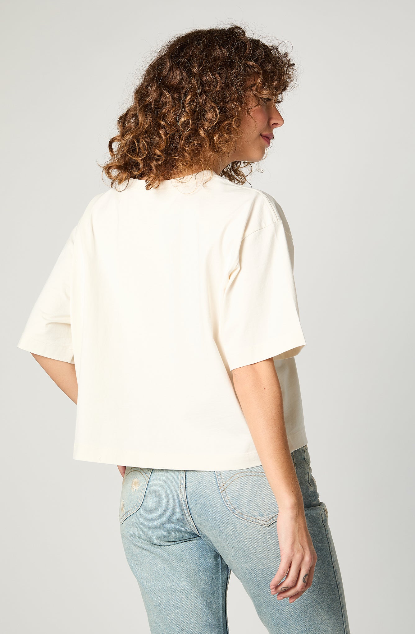 Polera Mujer Little Embroidery Tee Ecru