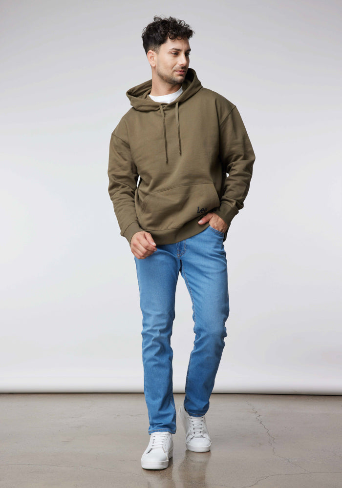Poleron Lee Logo Hoodie Militar Green
