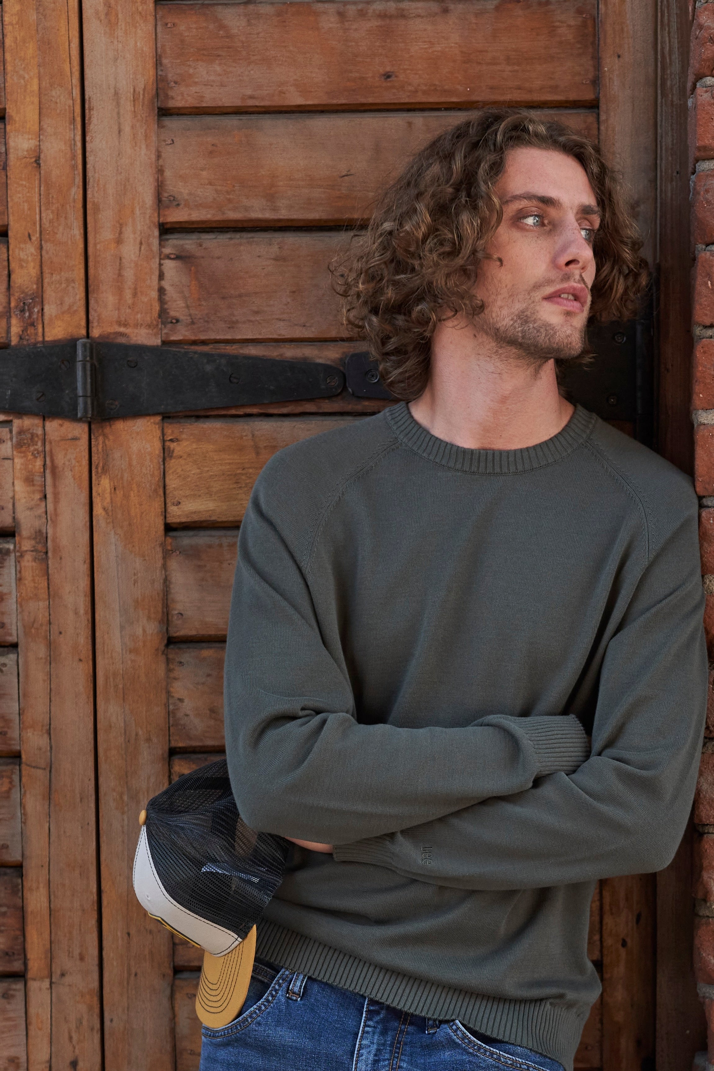 Sweater Hombre Regular Ecru Pocket Tee