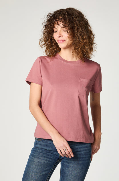 Polera Mujer One Pocket Embroidery Pink