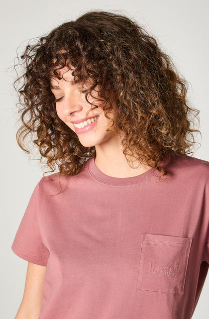 Polera Mujer One Pocket Embroidery Pink