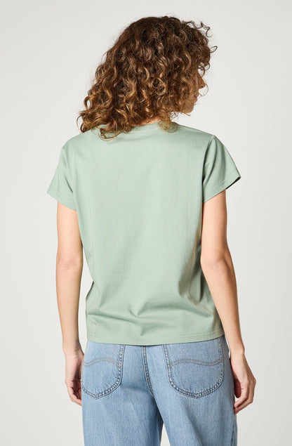 Polera Mujer Relaxed V Neck Verde