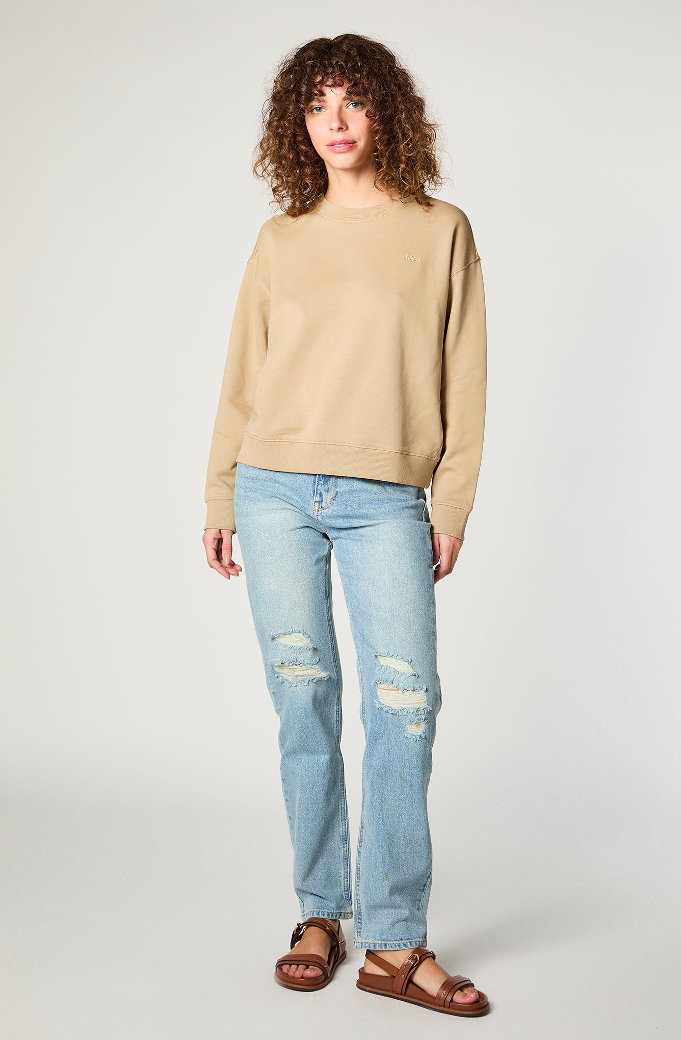 Poleron Mujer Basic Beige