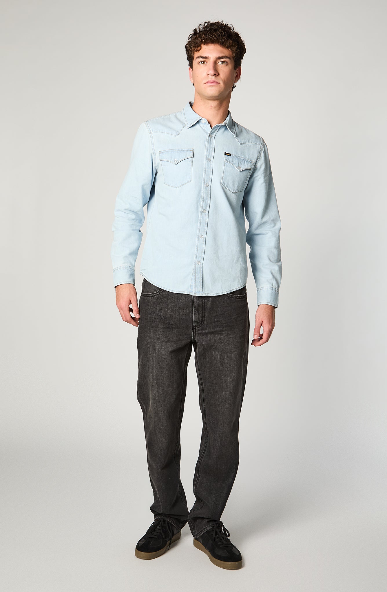 Camisa Hombre Regular Western Celeste