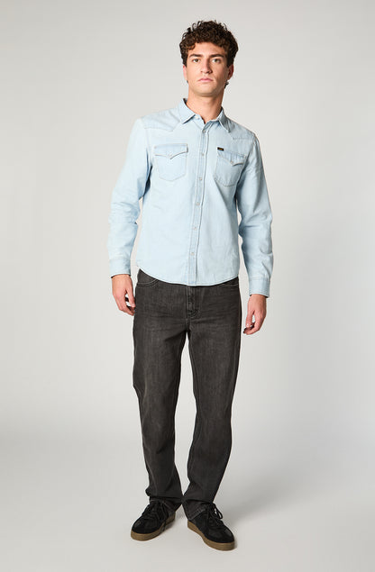 Camisa Hombre Regular Western Celeste