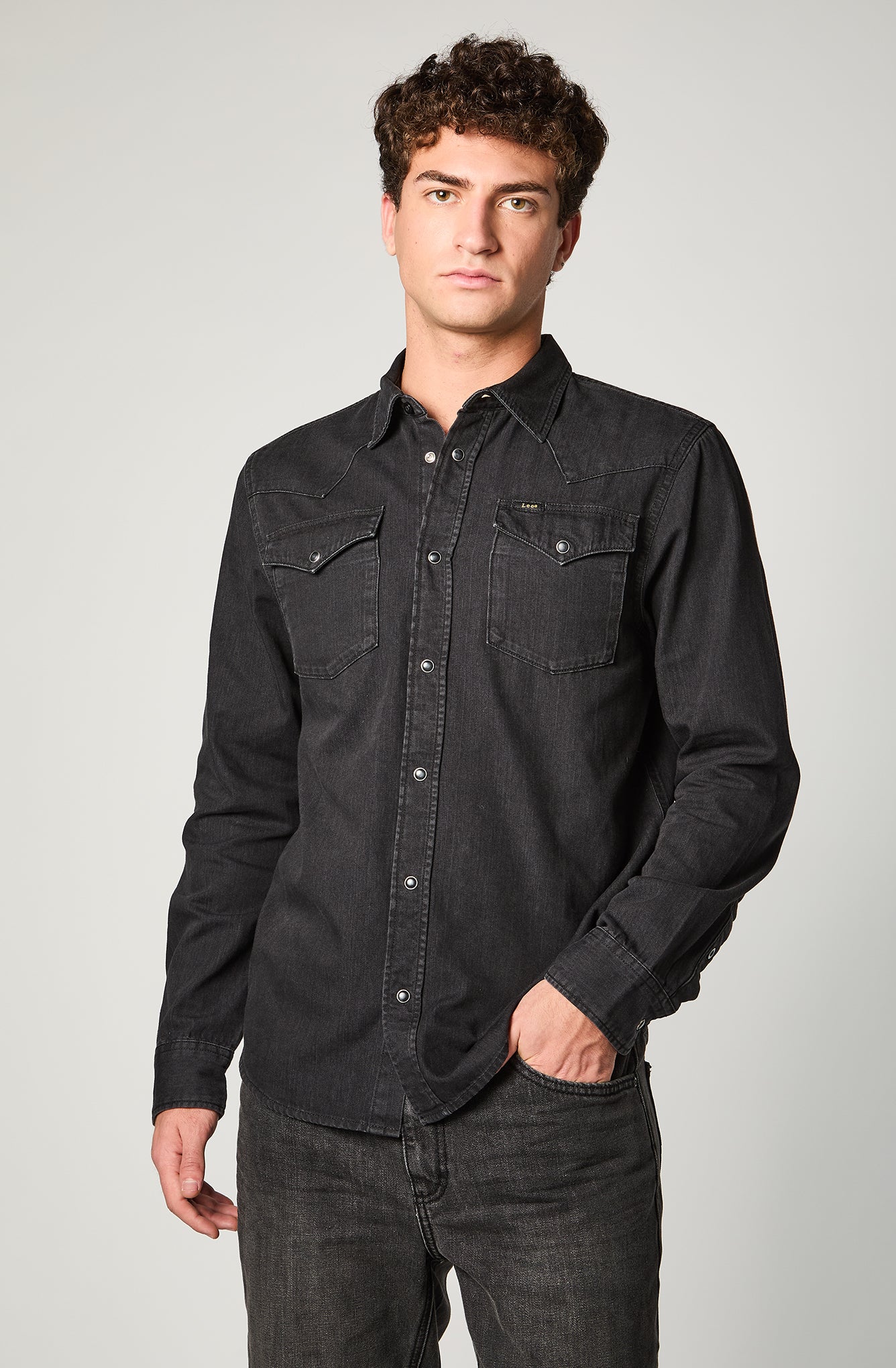 Camisa Hombre Regular Western Negro