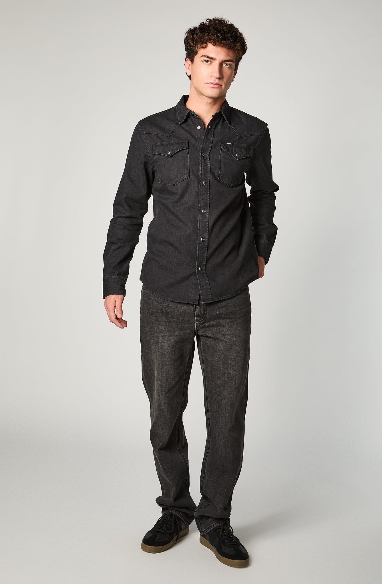 Camisa Hombre Regular Western Negro