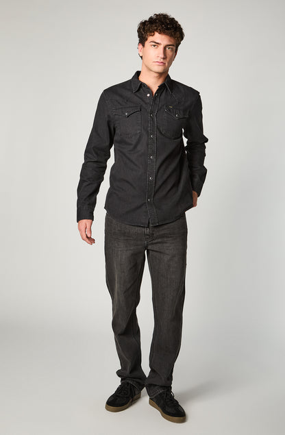 Camisa Hombre Regular Western Negro