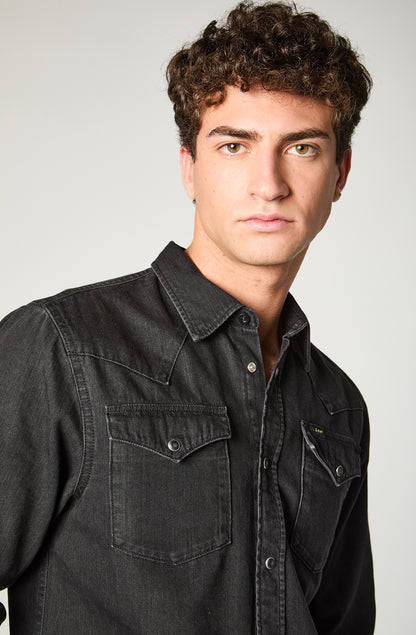 Camisa Hombre Regular Western Negro