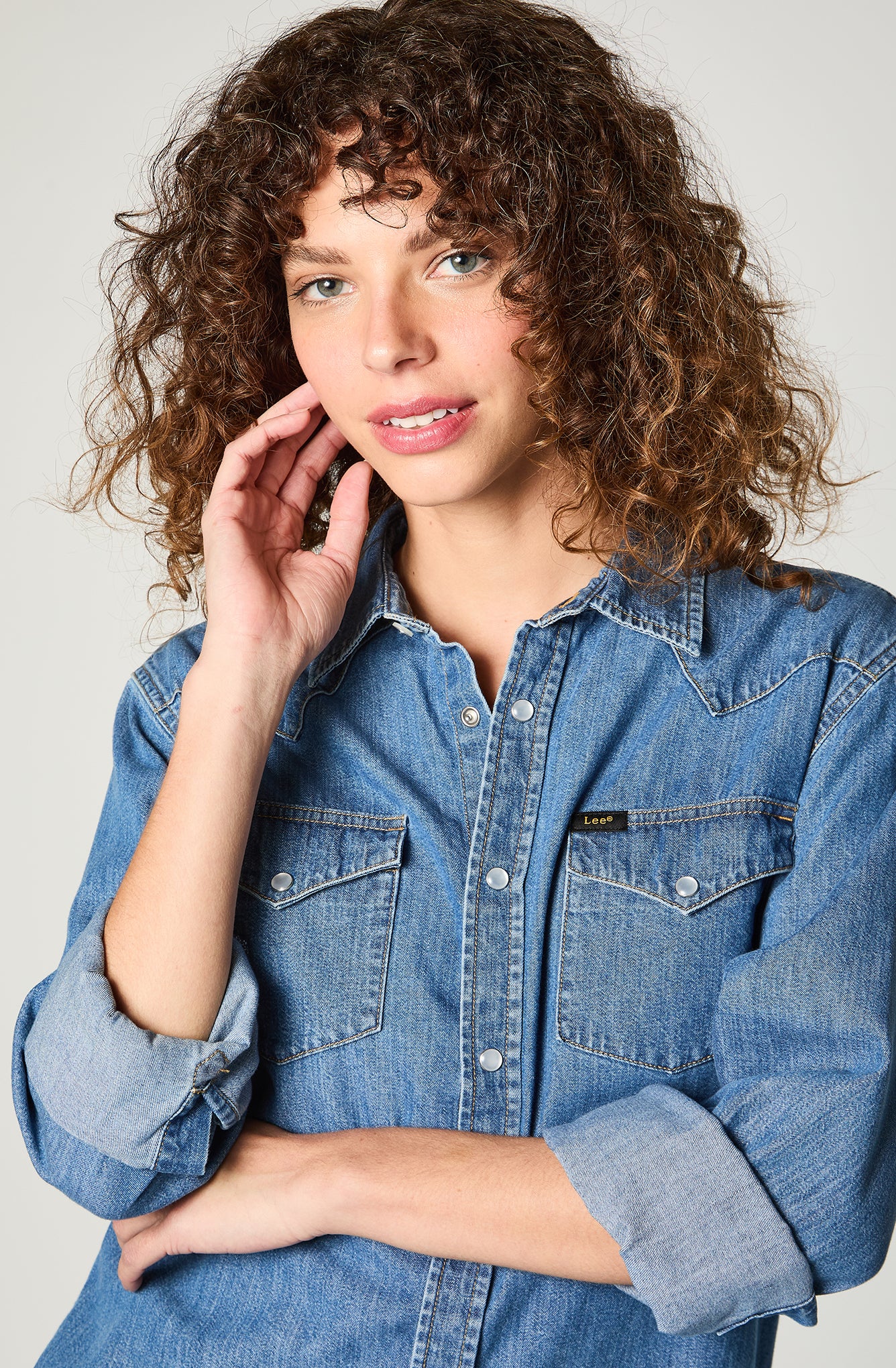 Camisa Mujer Regular Western Azul