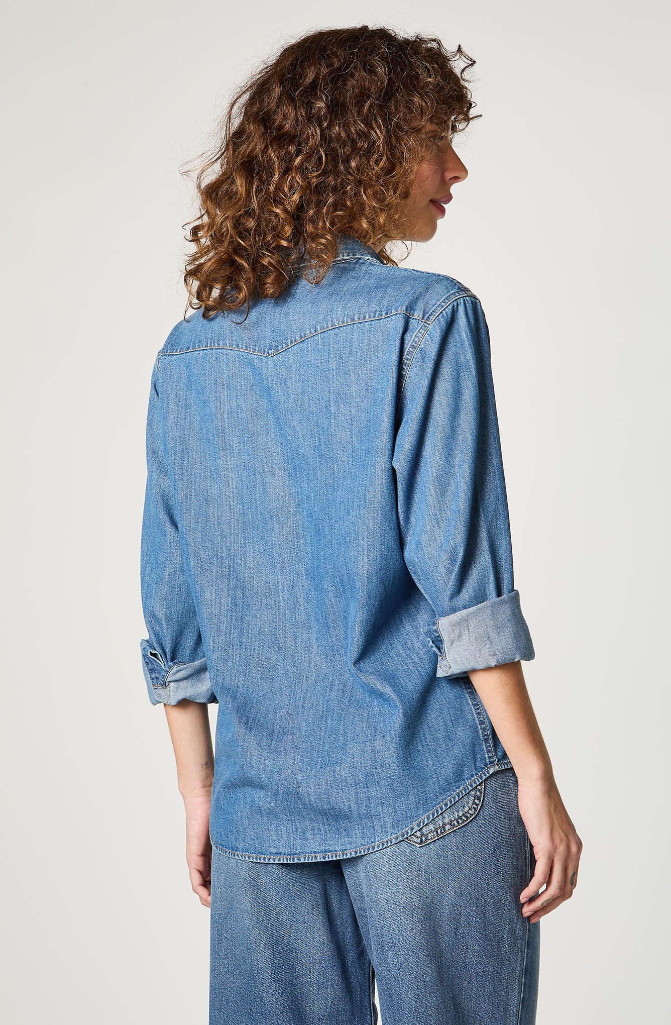 Camisa Mujer Regular Western Azul