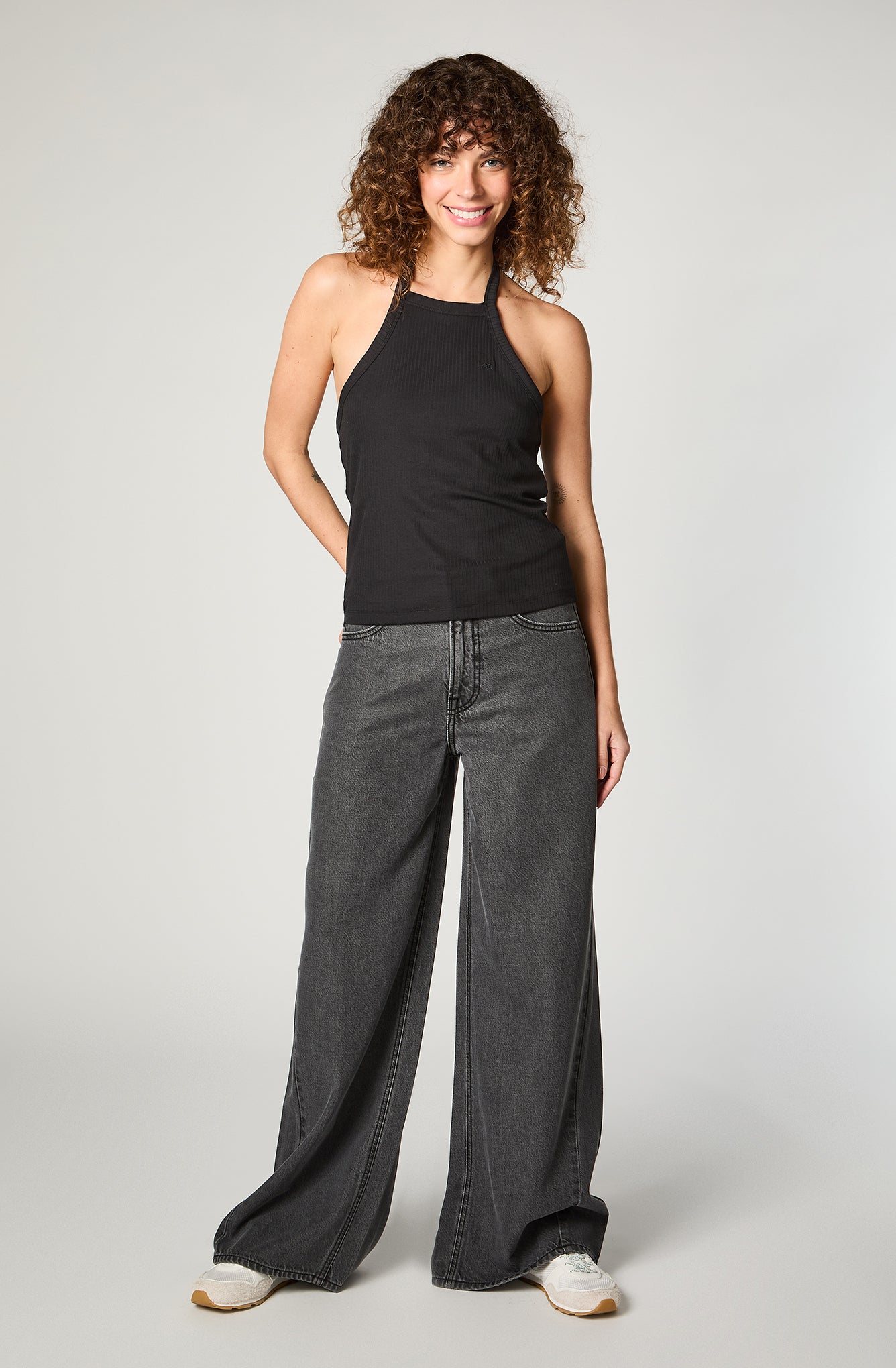 Jeans Mujer Wideleg Grey