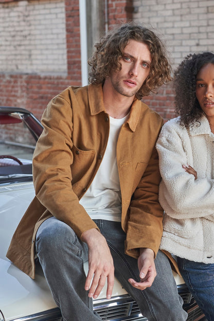 Chaqueta Hombre Loose Camel Canvas