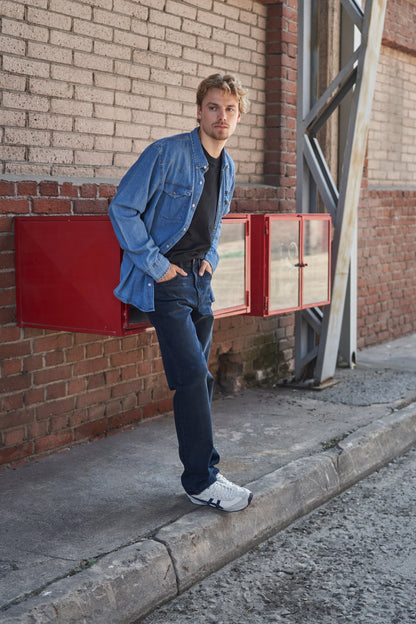 Jeans Hombre Straight Tiro Alto Azul Oscuro Brooklyn