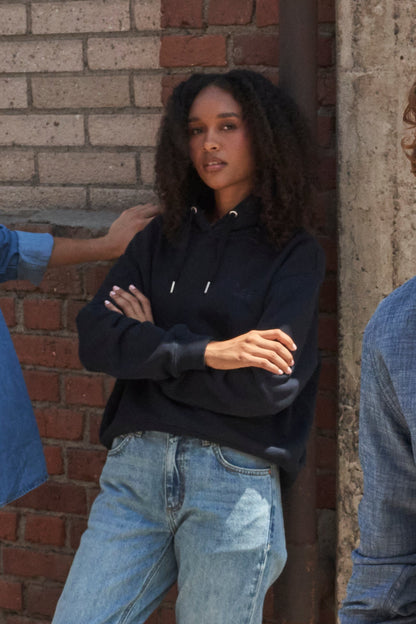 Poleron Mujer Regular Negro Hoodie