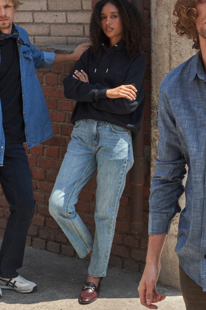 Jeans Mujer Slim Straight Azul Claro Rider