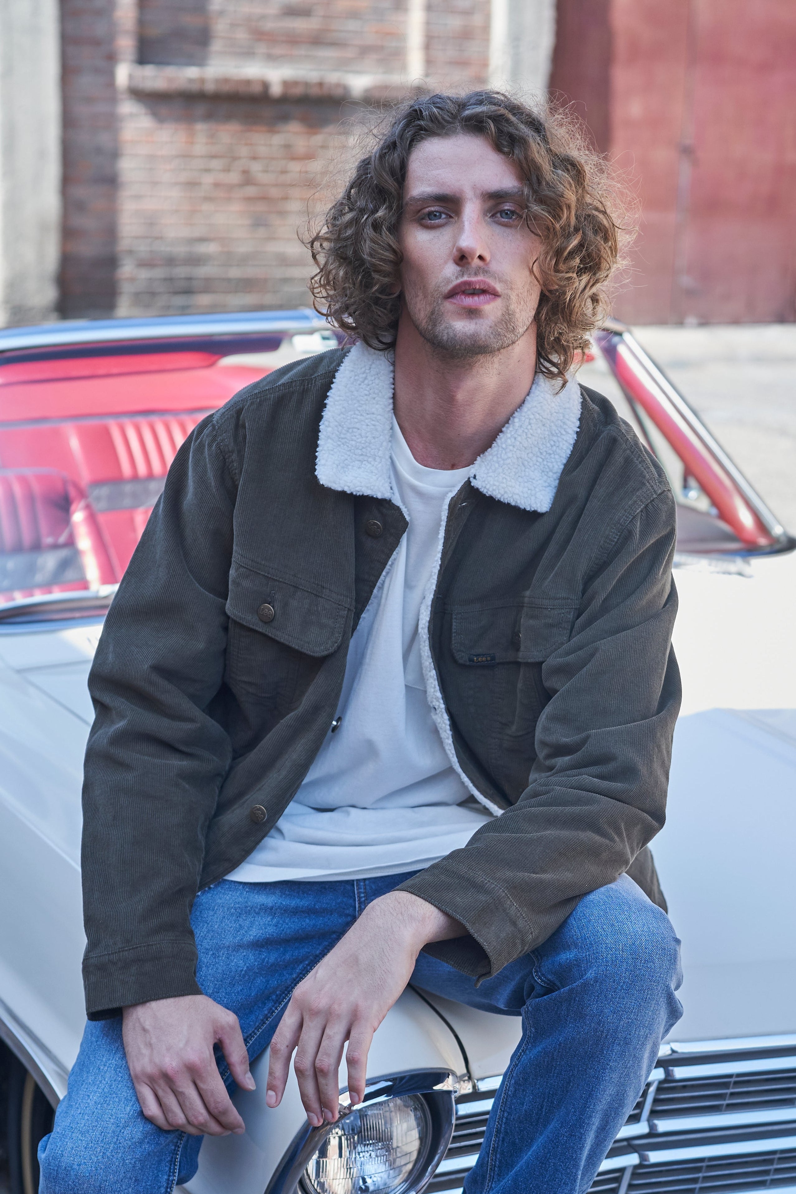 Chaqueta Hombre Regular Verde Militar Cotele