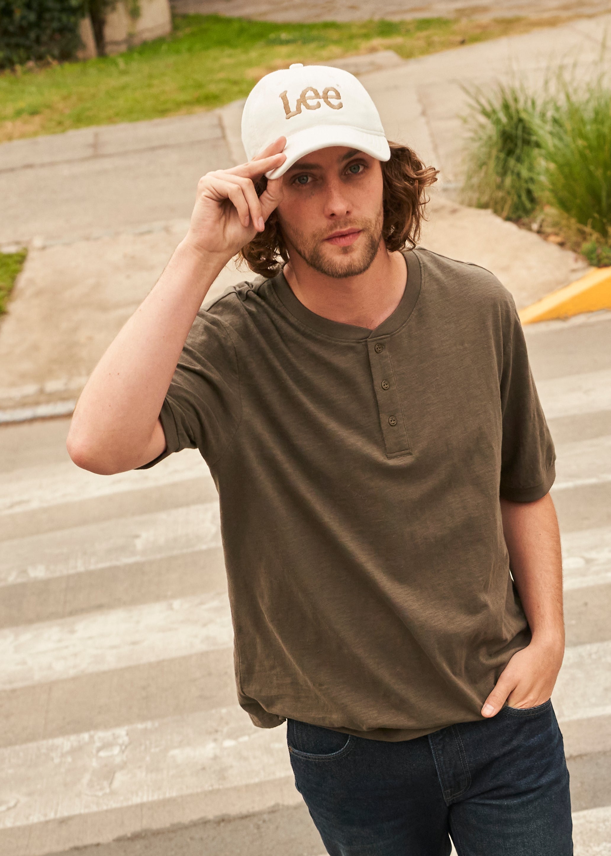 Polera Hombre Henley Regular Fit Verde