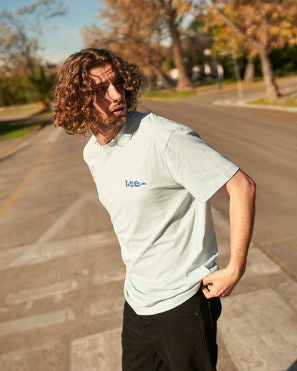 Polera Hombre Patch Regular Fit Celeste