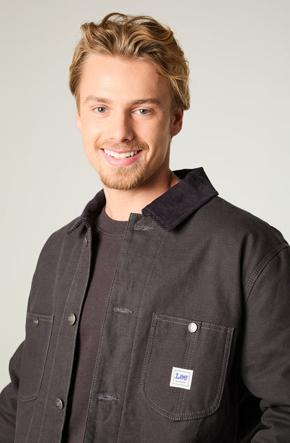 Chaqueta Hombre Loose Gris Canvas