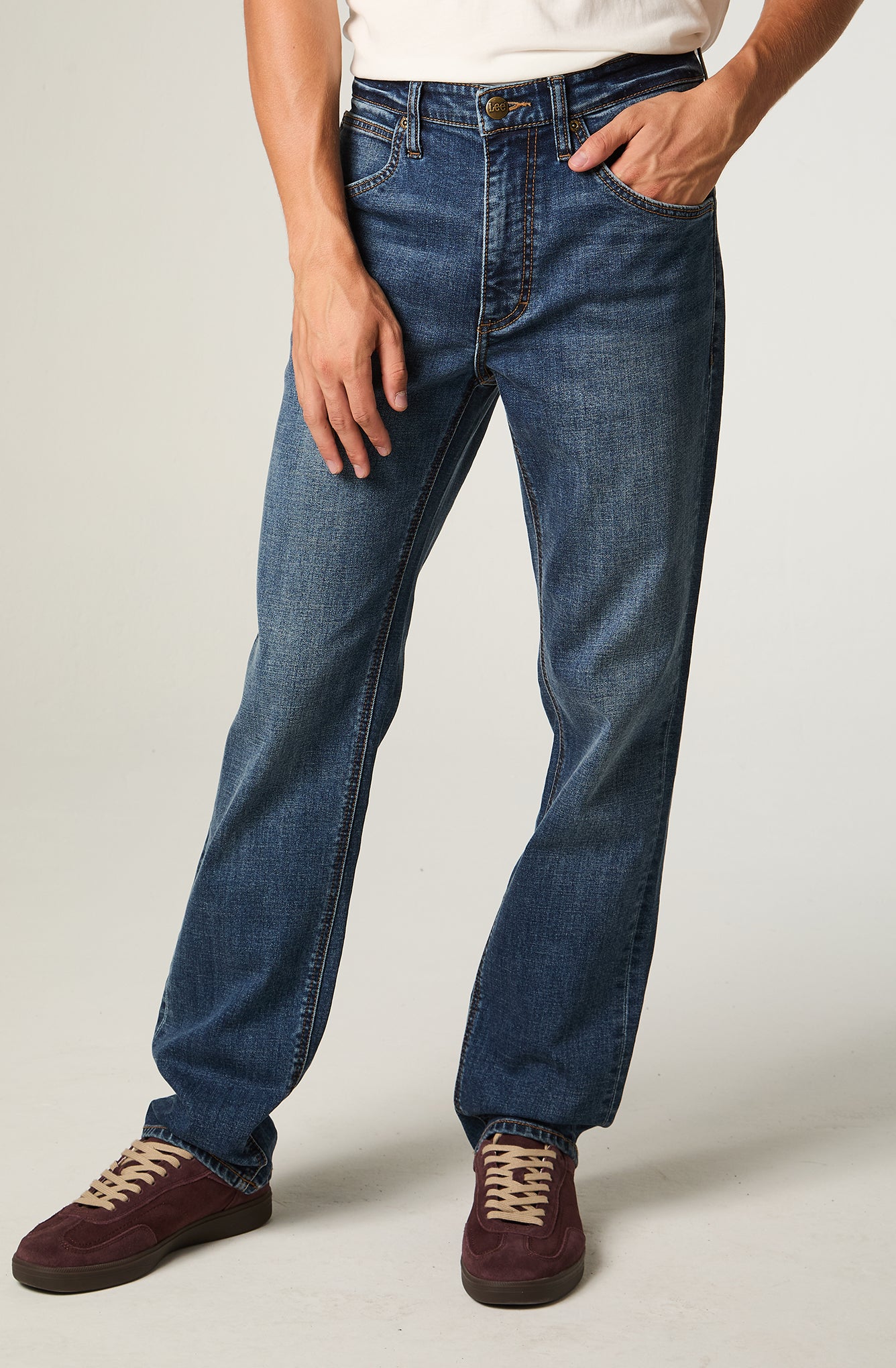 Jeans Hombre Straight Azul Medio Roberto