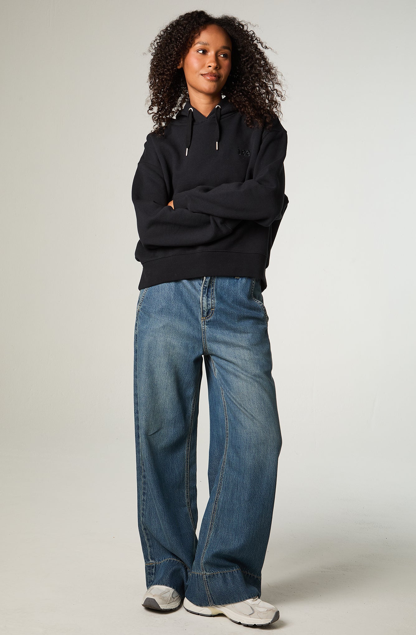 Poleron Mujer Regular Negro Hoodie