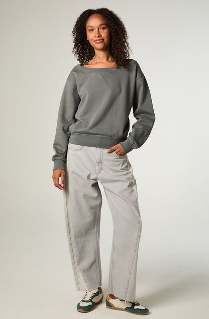 Jeans Mujer Barrel Gris Mr Loose