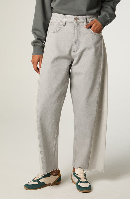Jeans Mujer Barrel Gris Mr Loose