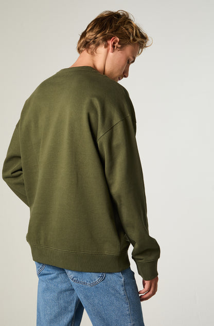 Poleron Hombre Regular Verde Militar Label