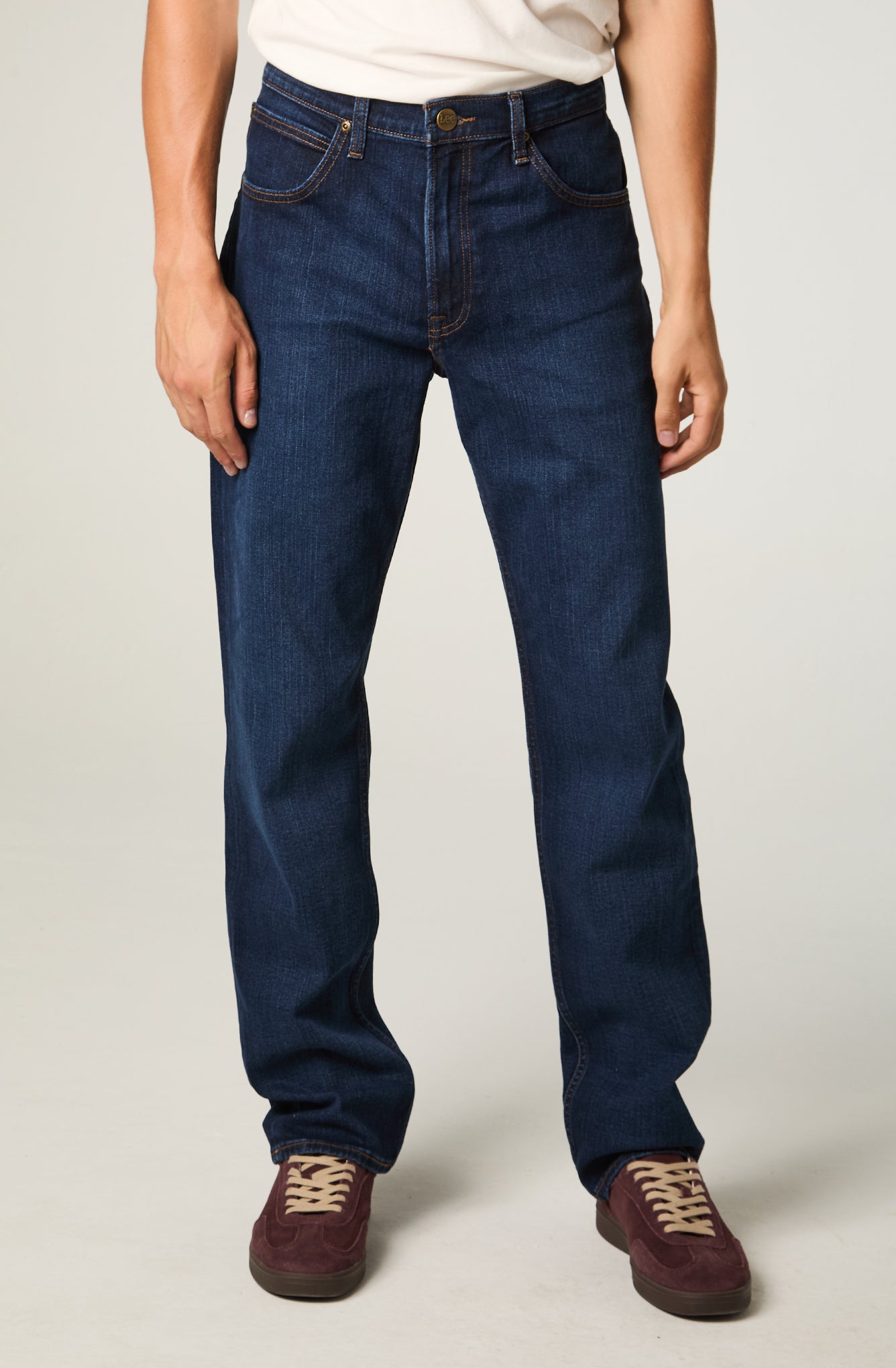 【J5-B】elt&Cobra ストレートデニム W32 L32 Jeans Hombre Tiro Alto Brooklyn Classic Straight Fit Mid Blue