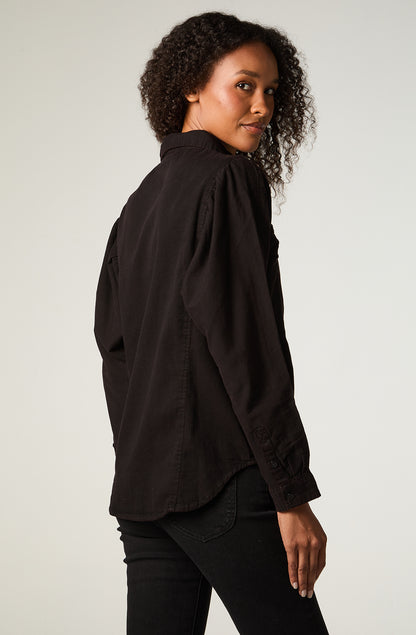 Blusa Mujer Volume Sleeve Shirt Black Yonder