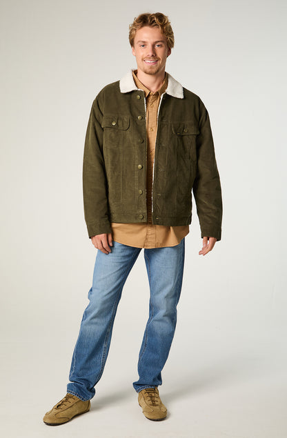 Chaqueta Hombre Regular Verde Militar Cotele
