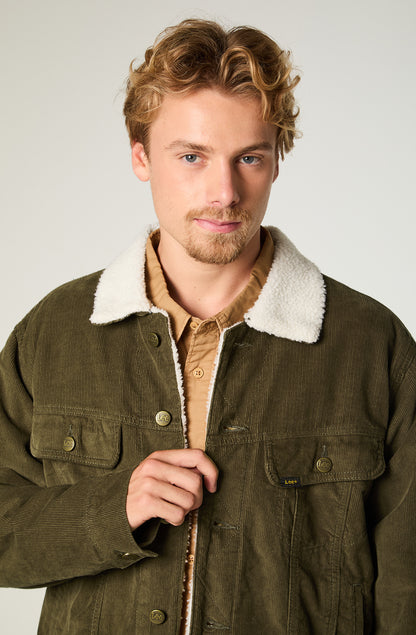 Chaqueta Hombre Regular Verde Militar Cotele