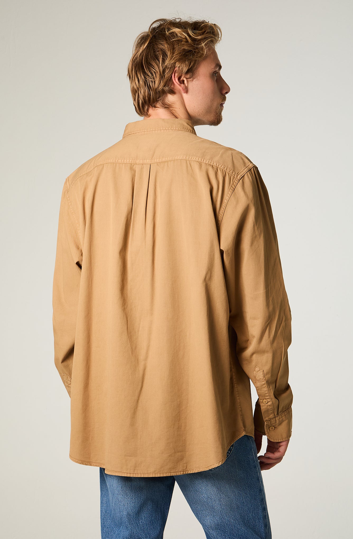 Camisa Ml Hombre Regular Kahki Bordado