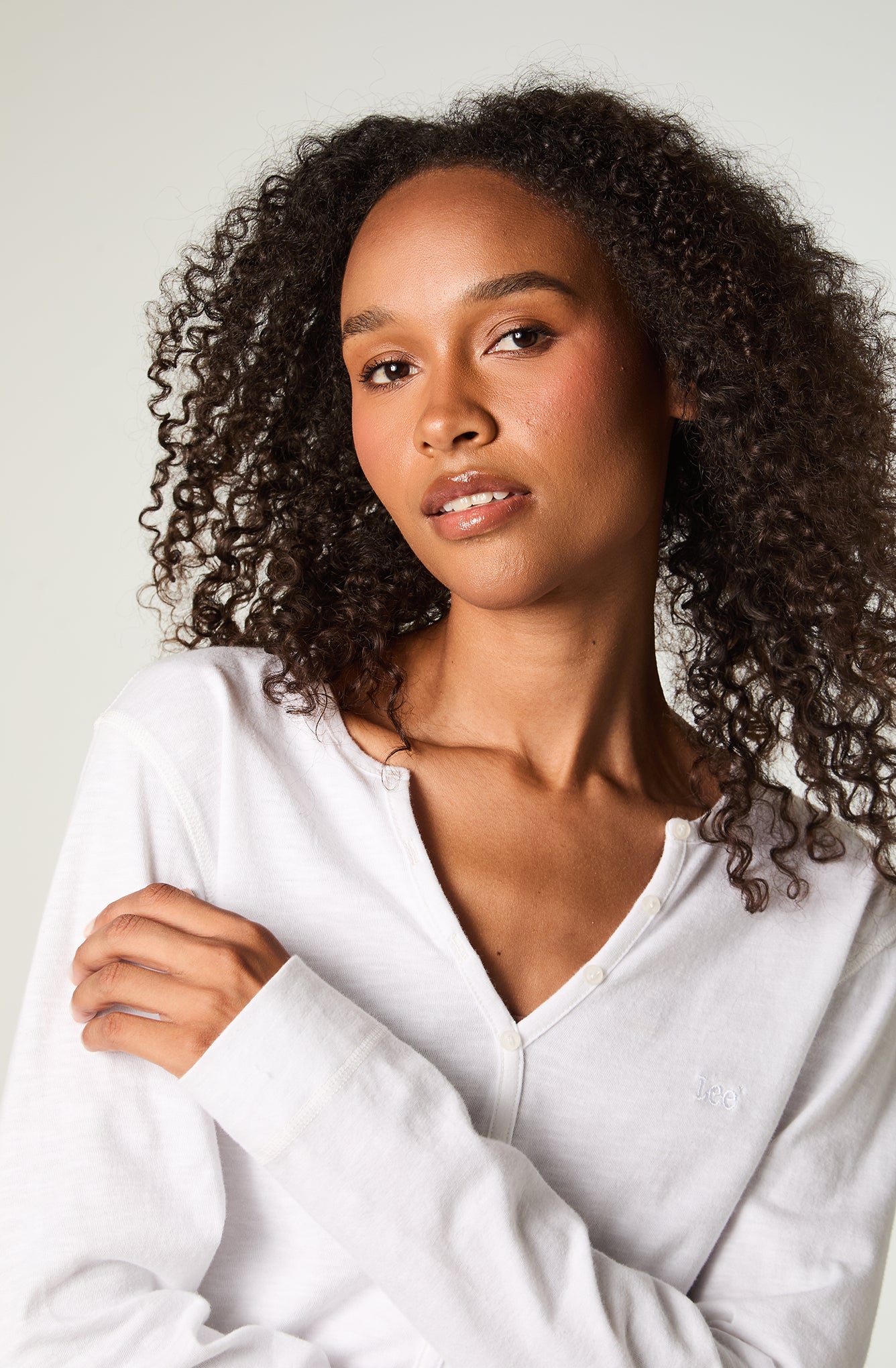 Polera ML Mujer Regular Ecru Henley