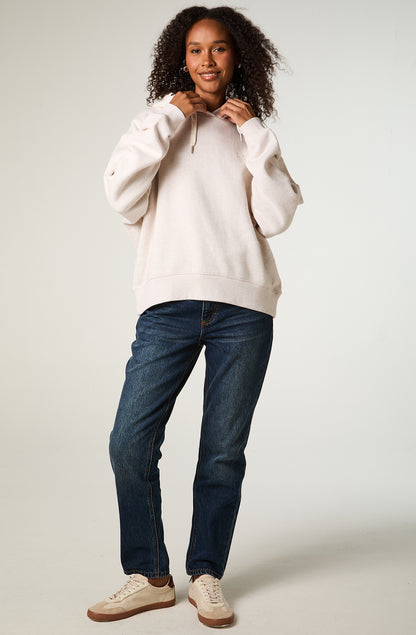 Poleron Mujer Regular Ecru Hoodie