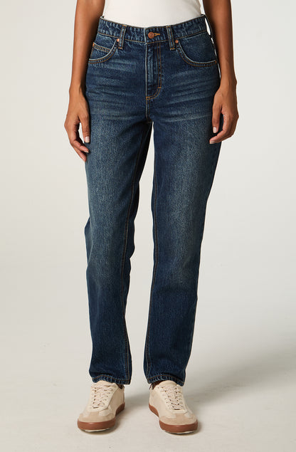 Jeans Mujer Slim Straight Azul Rider