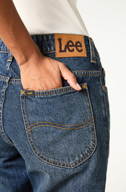 Jeans Mujer Slim Straight Azul Rider