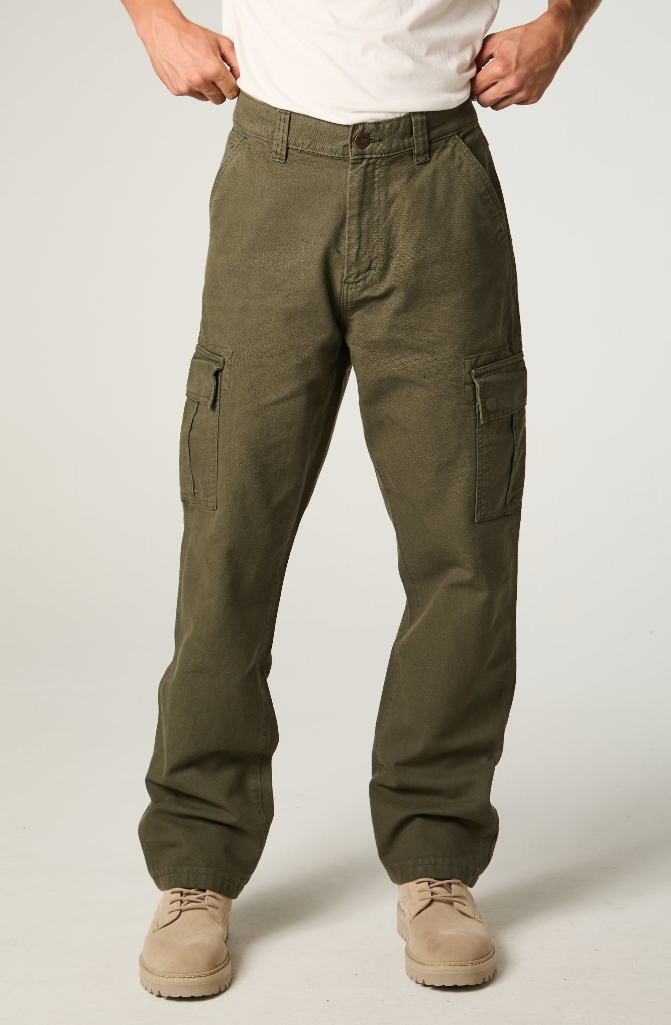 Pantalon Hombre Cargo Verde Relaxed
