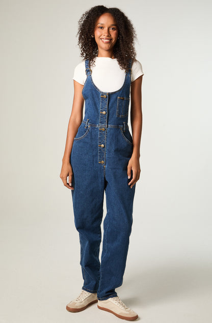 Jardinera Mujer Mom Bib Relaxed Fit Rinse